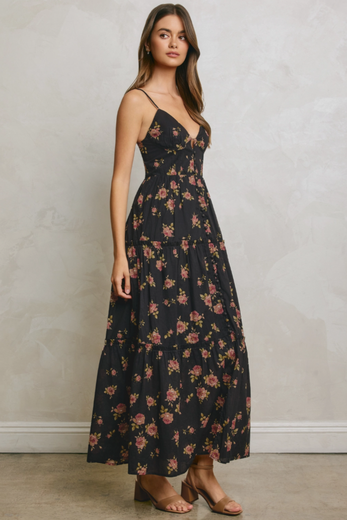 •ROSARITA• floral button front cotton maxi dress