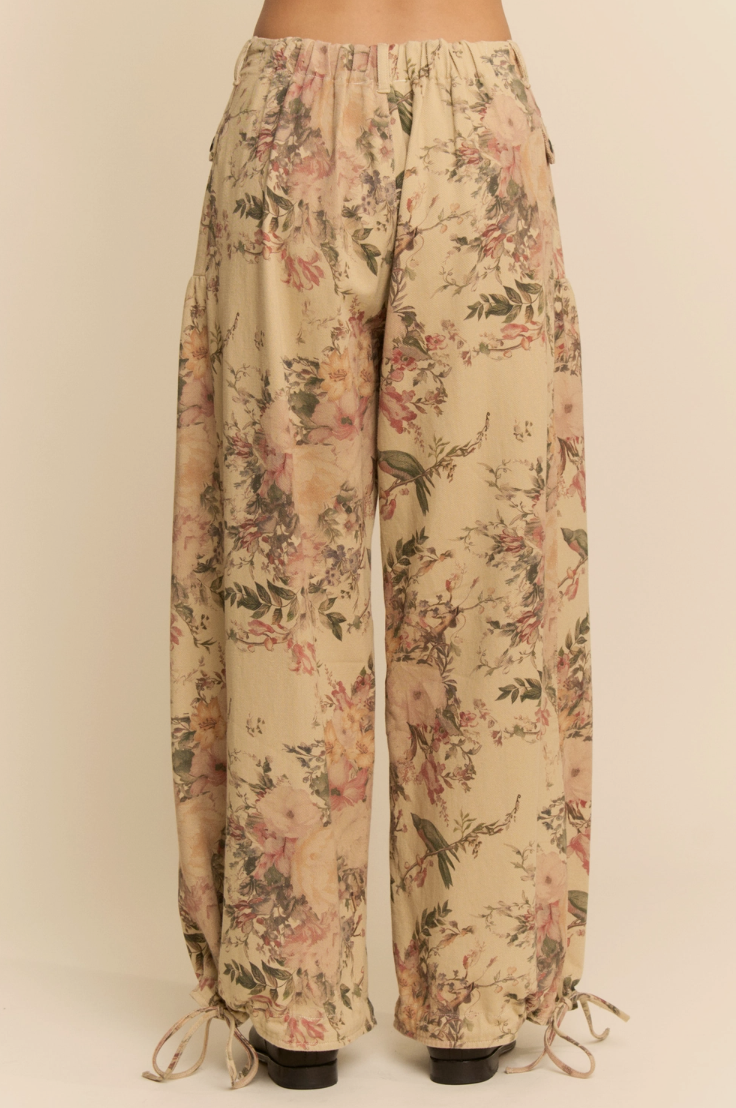 •MANET - DAY• floral cotton blend cargo pants