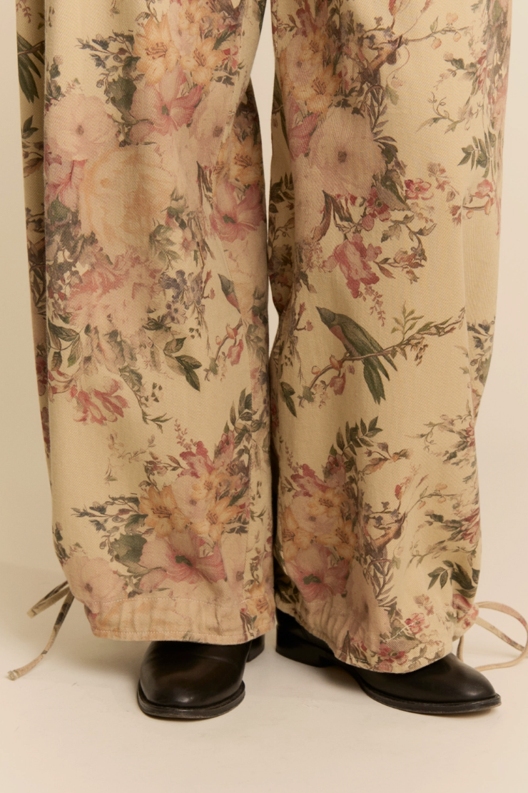 •MANET - DAY• floral cotton blend cargo pants