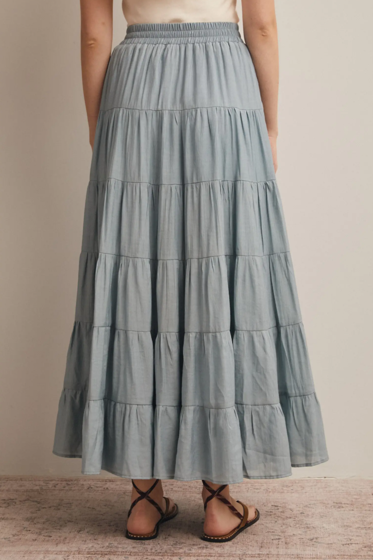 •MAEVE• tencel blend tiered maxi skirt