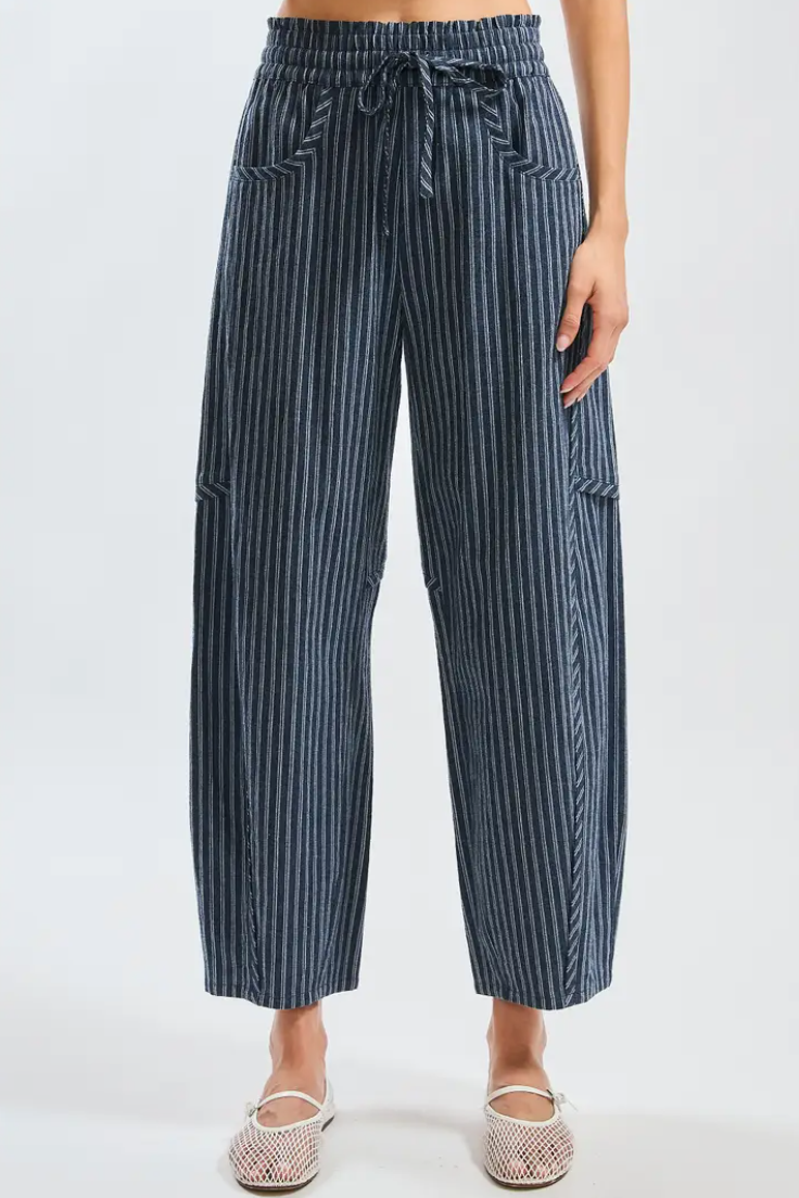 •MADISON• cotton pinstripe cropped pants