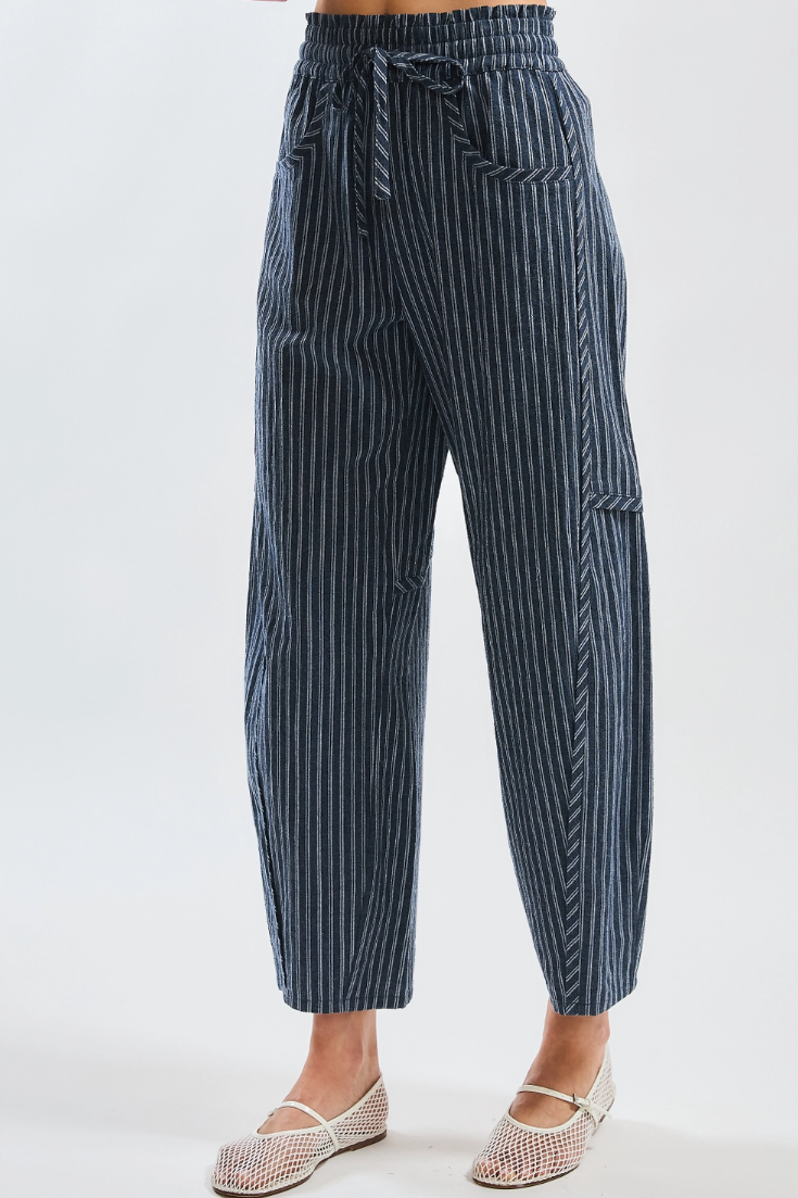 •MADISON• cotton pinstripe cropped pants