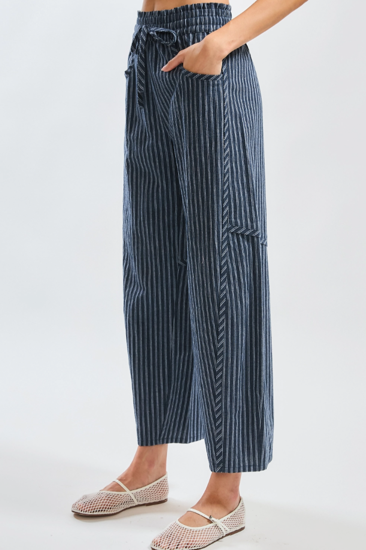 •MADISON• cotton pinstripe cropped pants