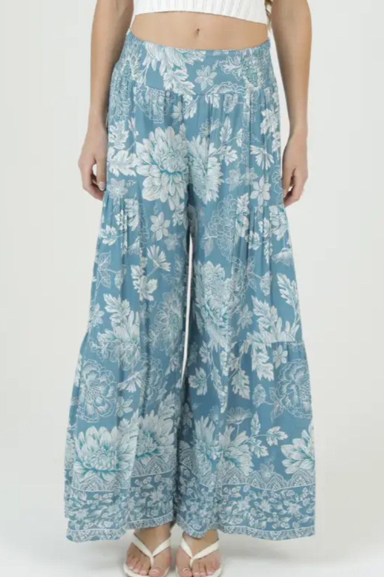 •DAHLIA - DAY• smocked tiered floral pants