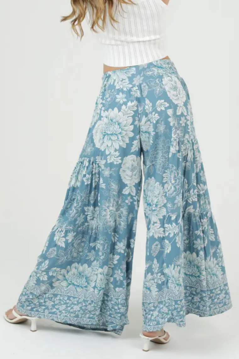 •DAHLIA - DAY• smocked tiered floral pants