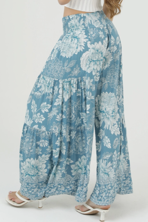 •DAHLIA - DAY• smocked tiered floral pants