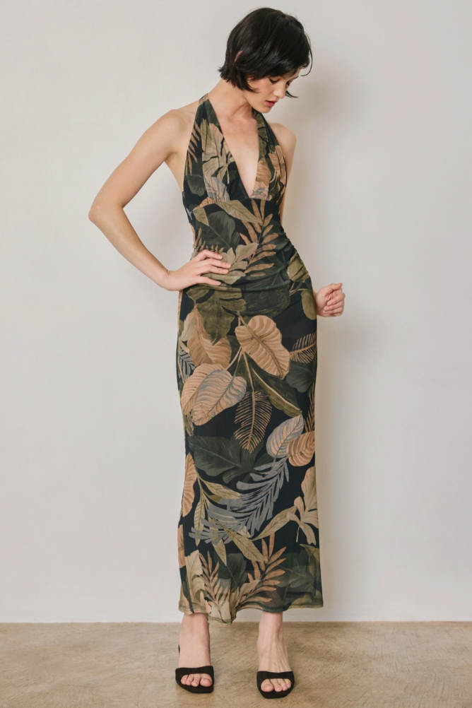 •LYANNA• mesh halter midaxi dress