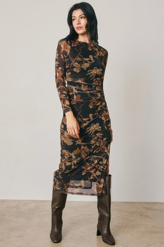 •ELOISE• semi-sheer mesh midaxi dress