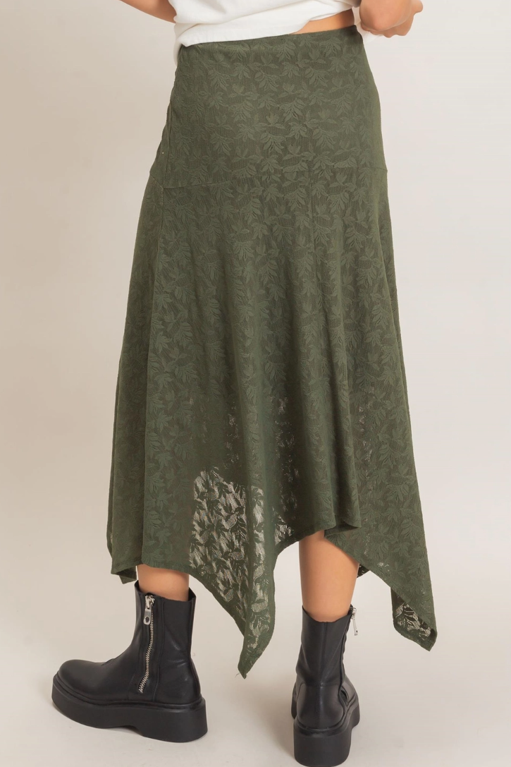 •ESMERALDA• floral lace witchy hem skirt