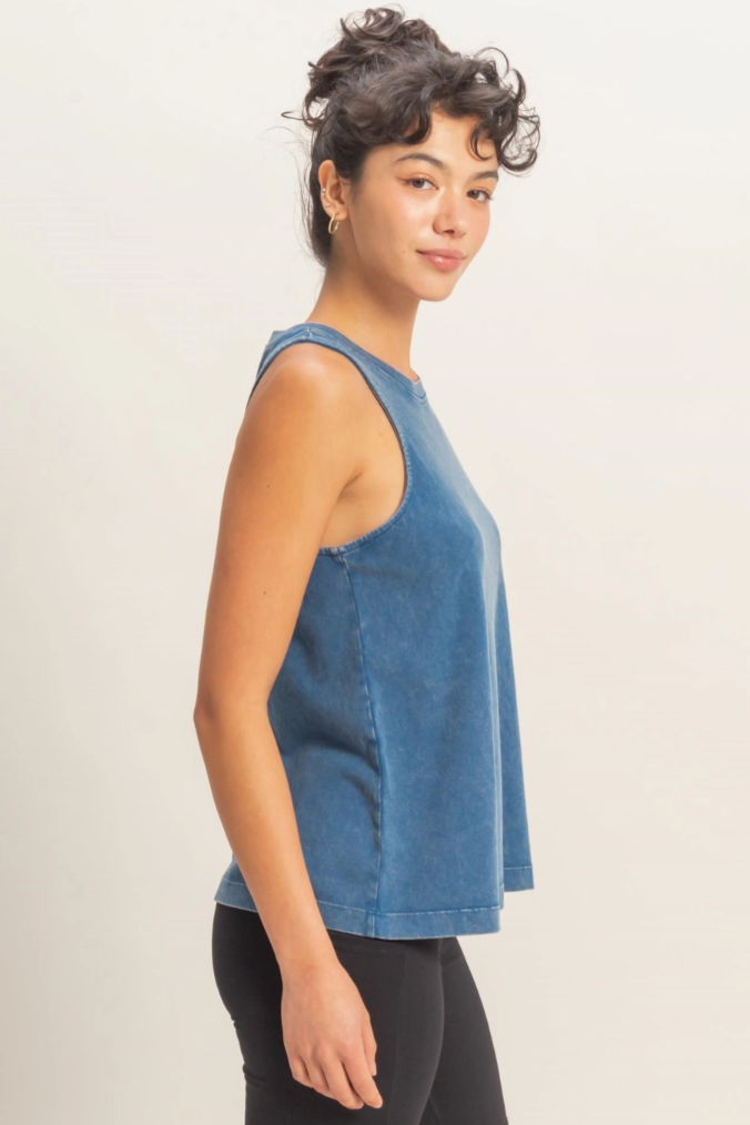 •AMI• mineral washed cotton tank