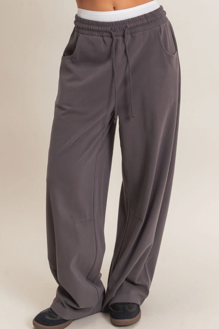 •TYLER• barrel leg drawstring waist pants