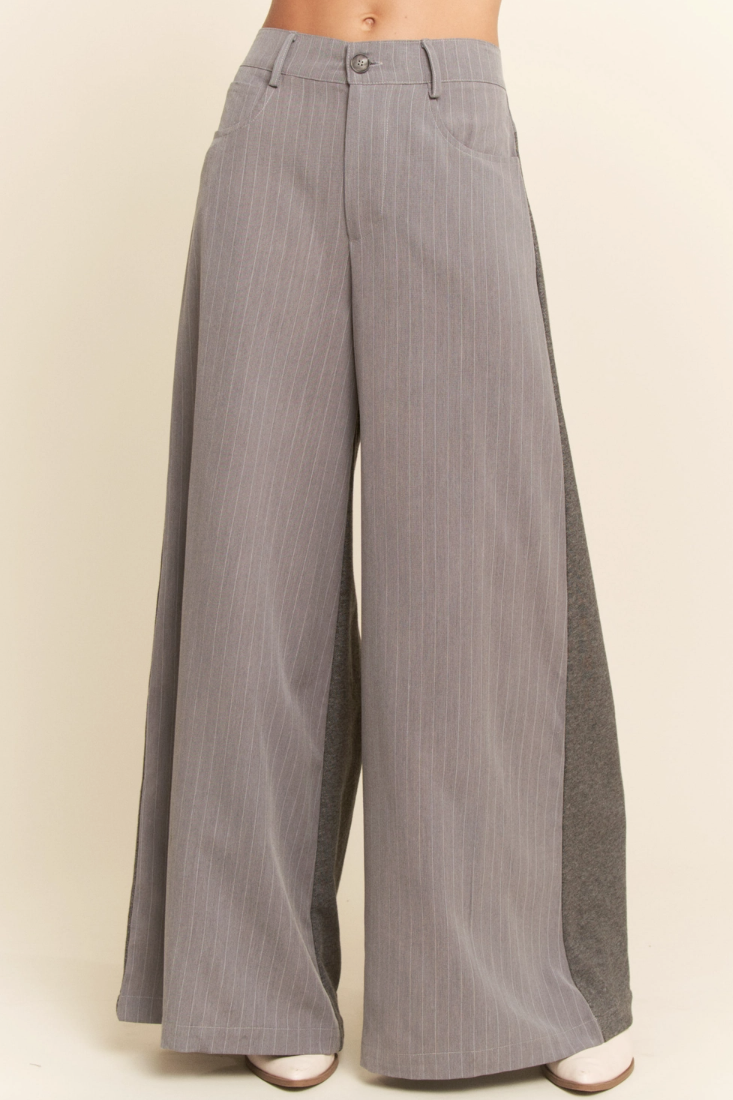 •DUTTON• pinstriped french terry contrast pants