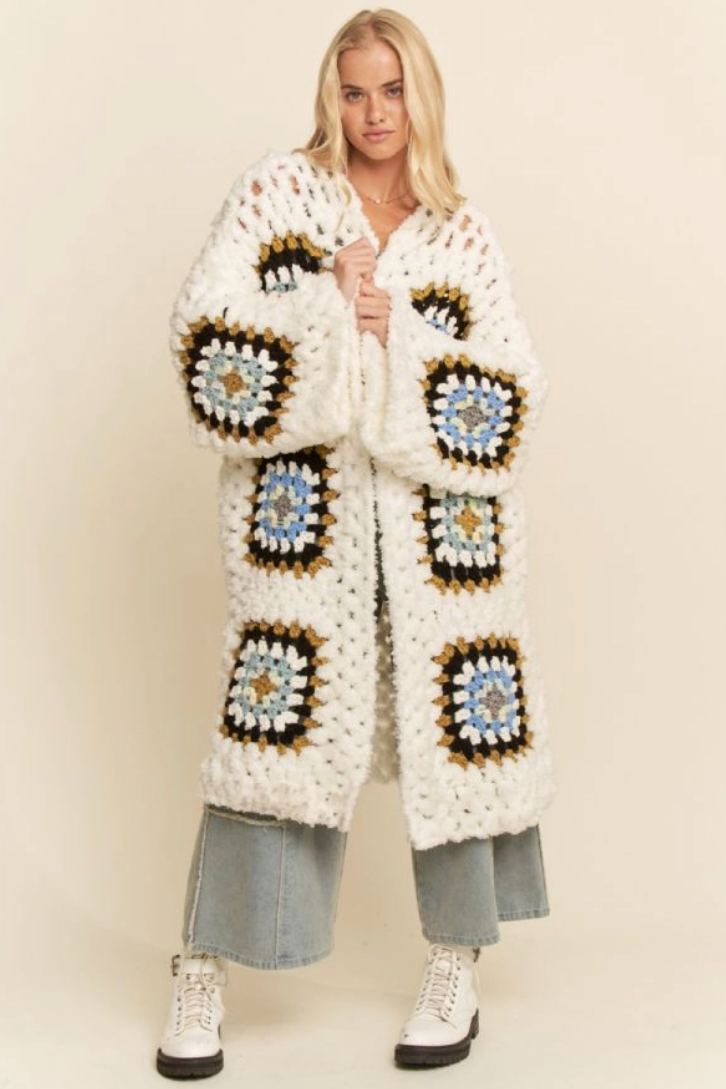 •MARTHA - IVORY• plush granny square cardigan