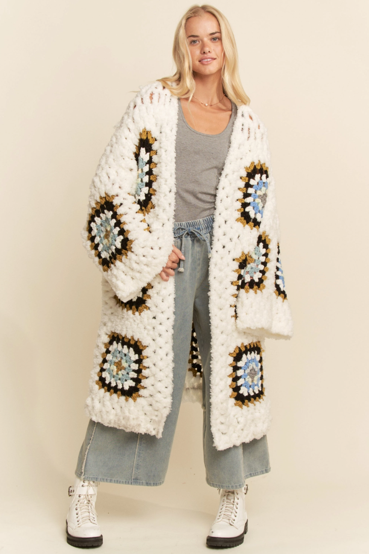 •MARTHA - IVORY• plush granny square cardigan
