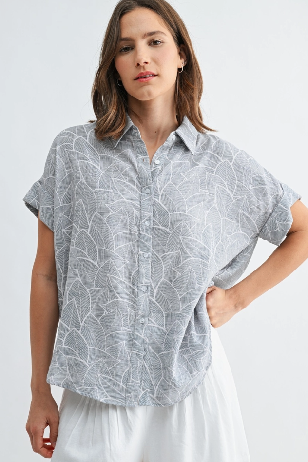 •AYLA• leafy button up top