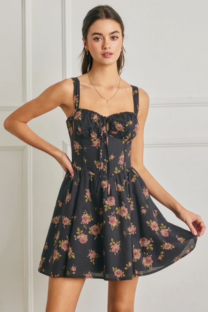 •ROSARITA• floral cotton fit & flare dress