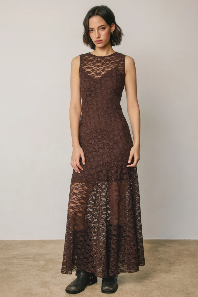 •FLORENCE• sleeveless lace maxi dress