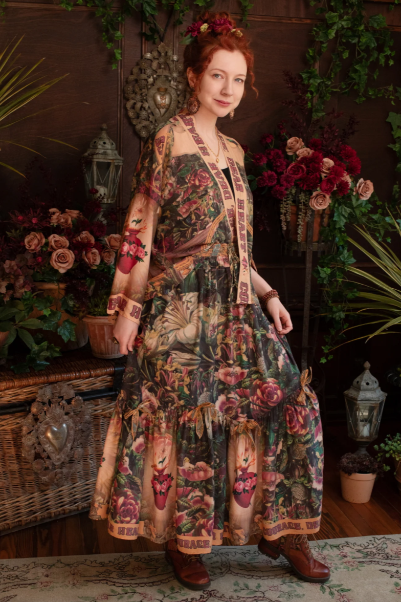 •COURAGE, DEAR HEART• elastic drawstring bamboo maxi skirt