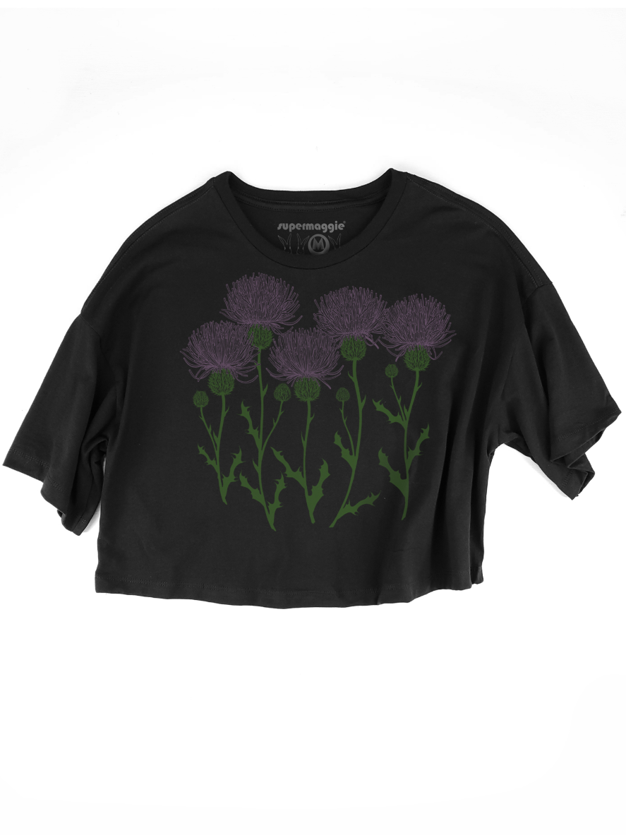 •THISTLES• organic cotton cropped top (USA)