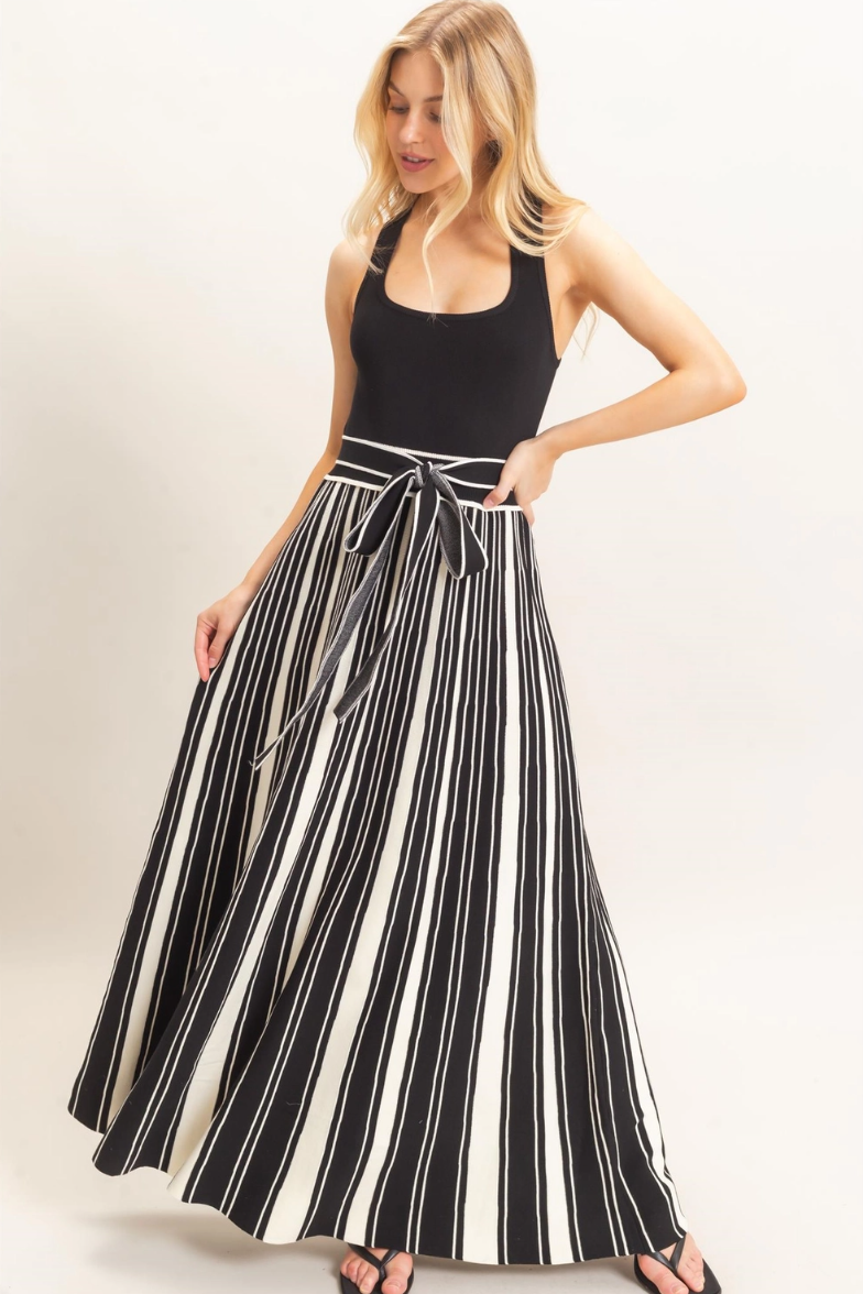 •CRESSIDA• ribbed knit scoop neck maxi dress