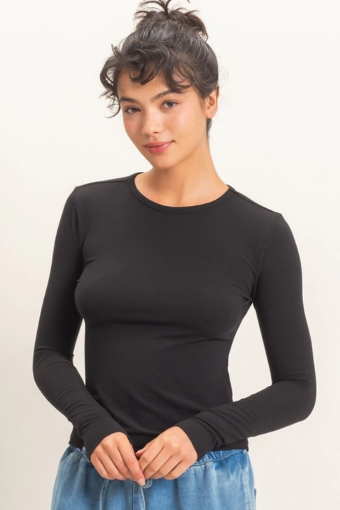 •JESSE• crew neck long sleeve top