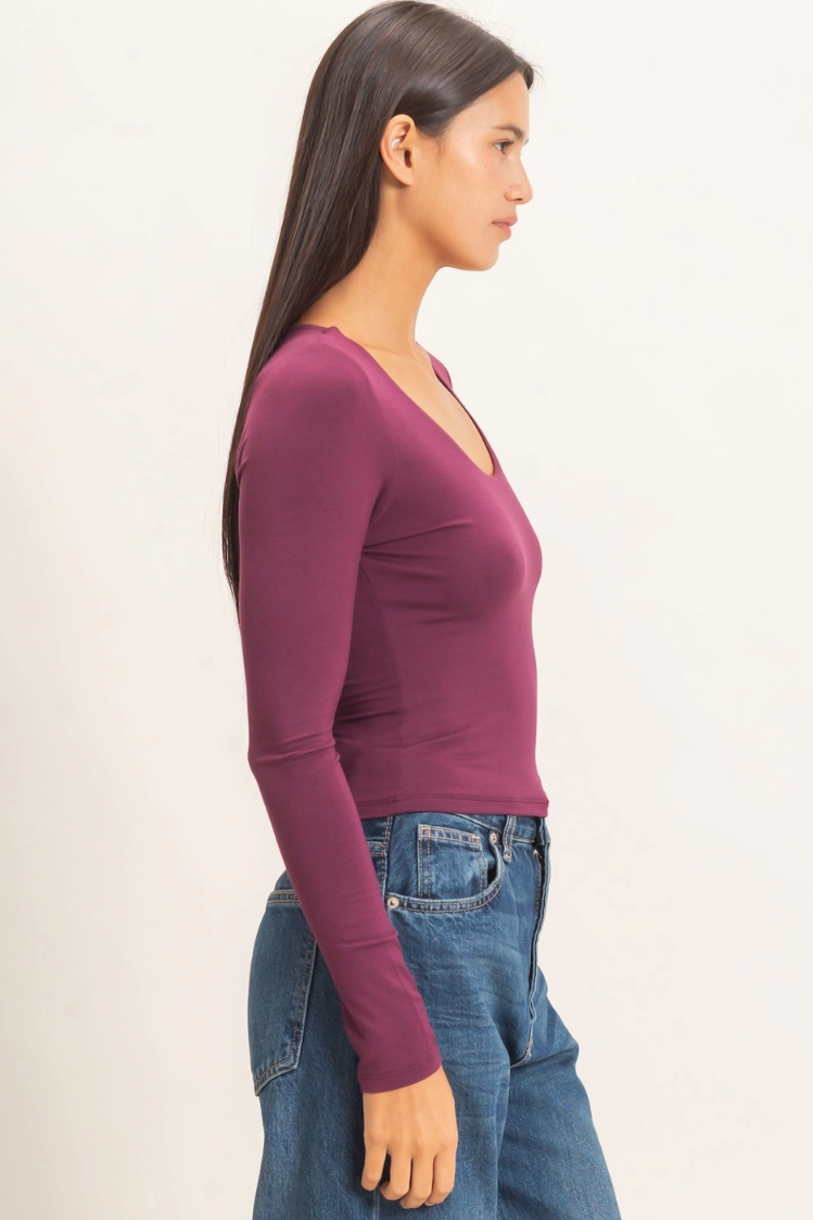 •JESSE• scoop neck long sleeve top