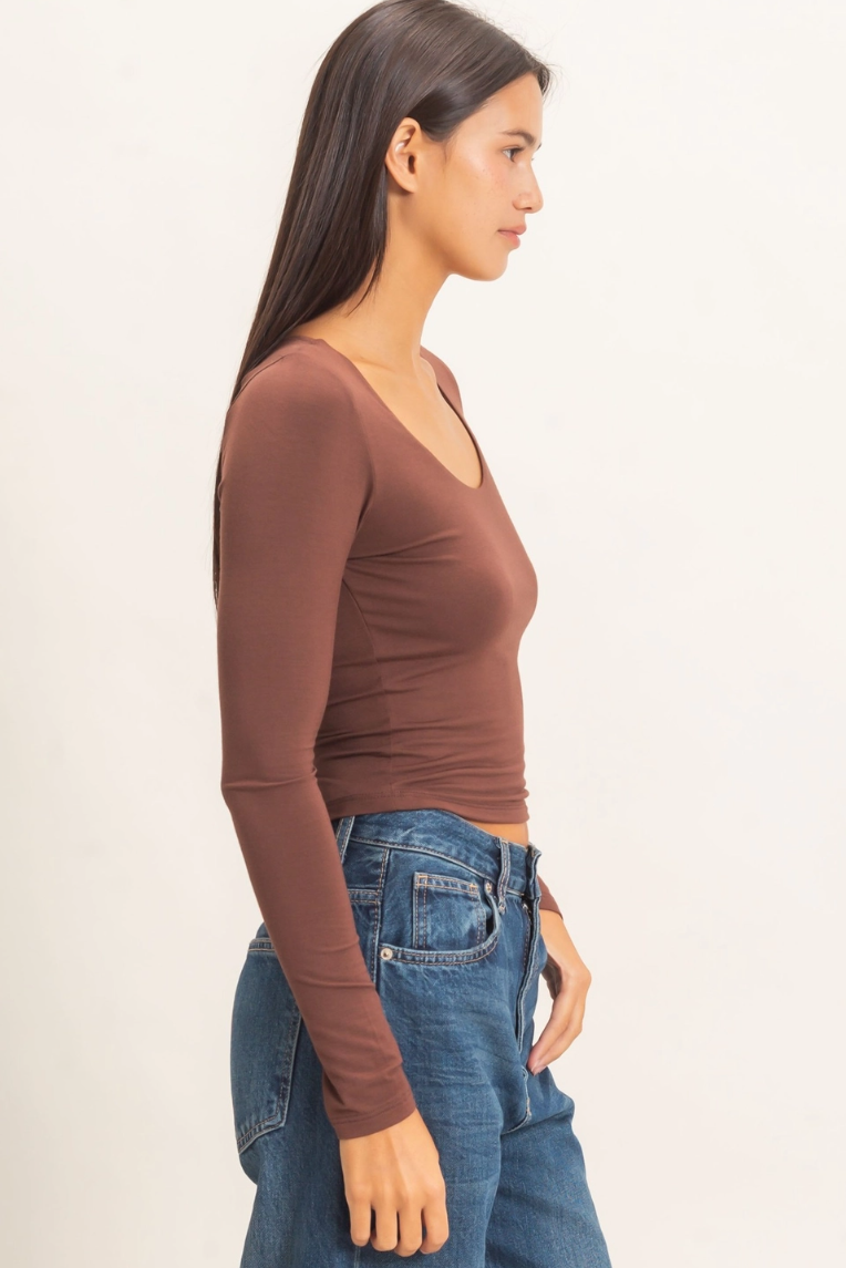 •JESSE• scoop neck long sleeve top