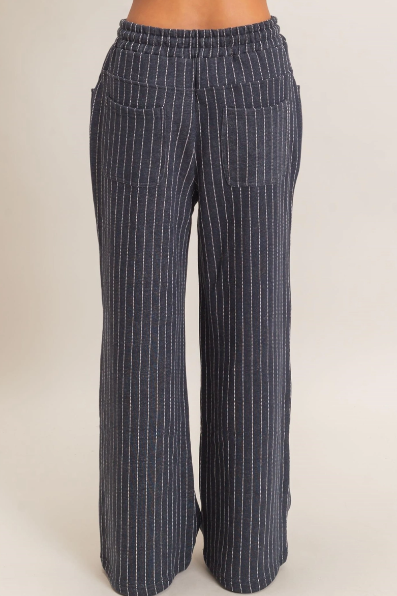 •OAKLEE - INK• cotton blend pinstripe pants