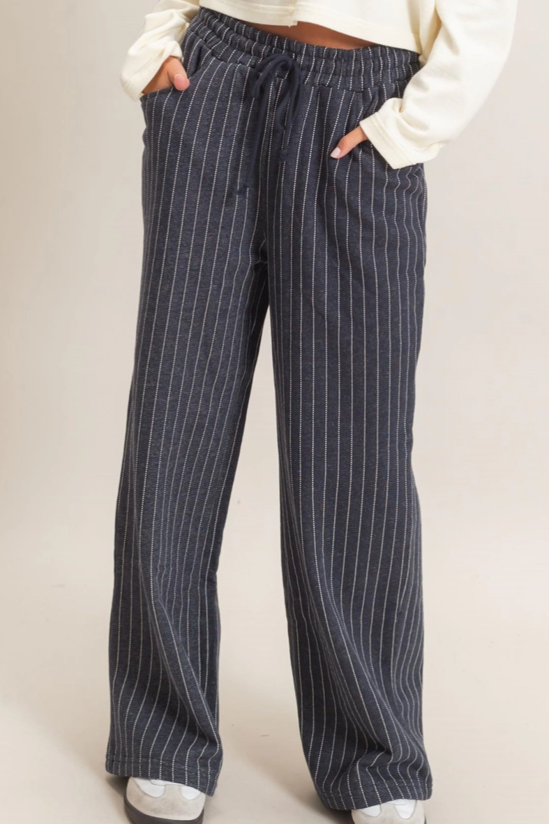 •OAKLEE - INK• cotton blend pinstripe pants
