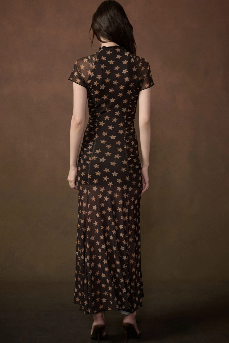 •CELESTE• mesh high neck maxi dress