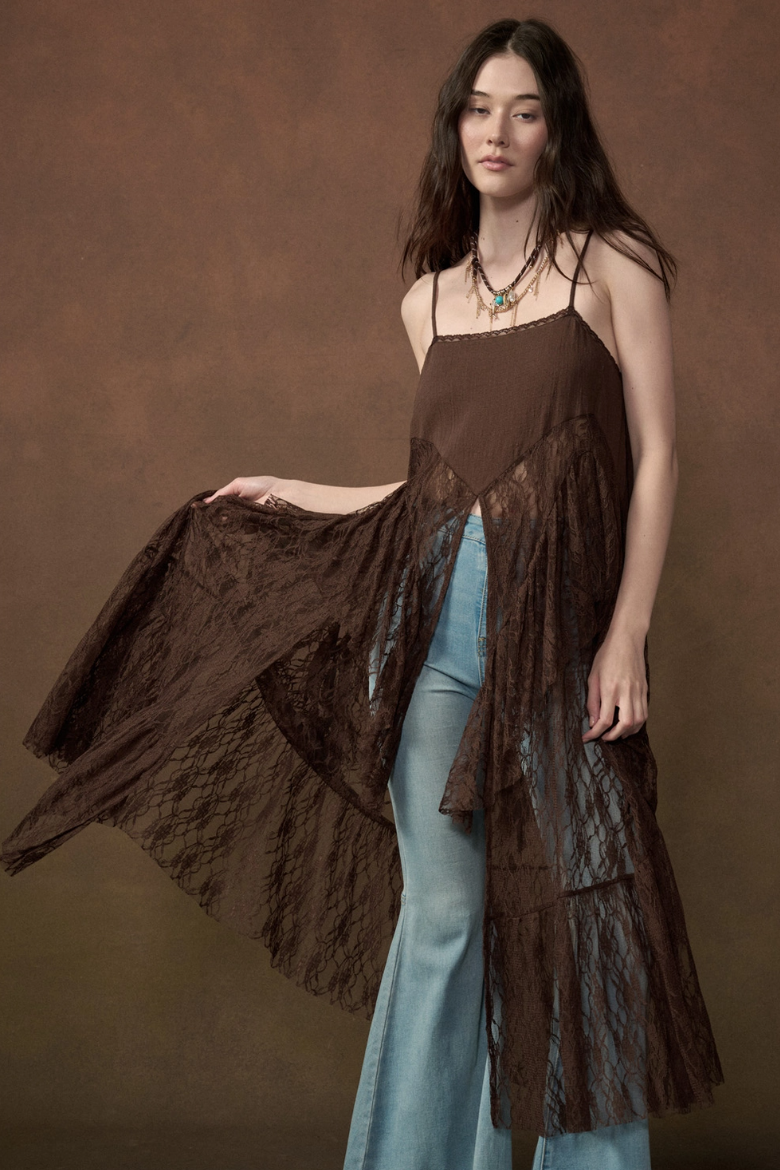 •WREN• ruffle lace midaxi top