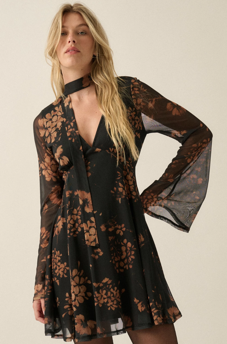 •RHIANNON• bell sleeve fit & flare dress