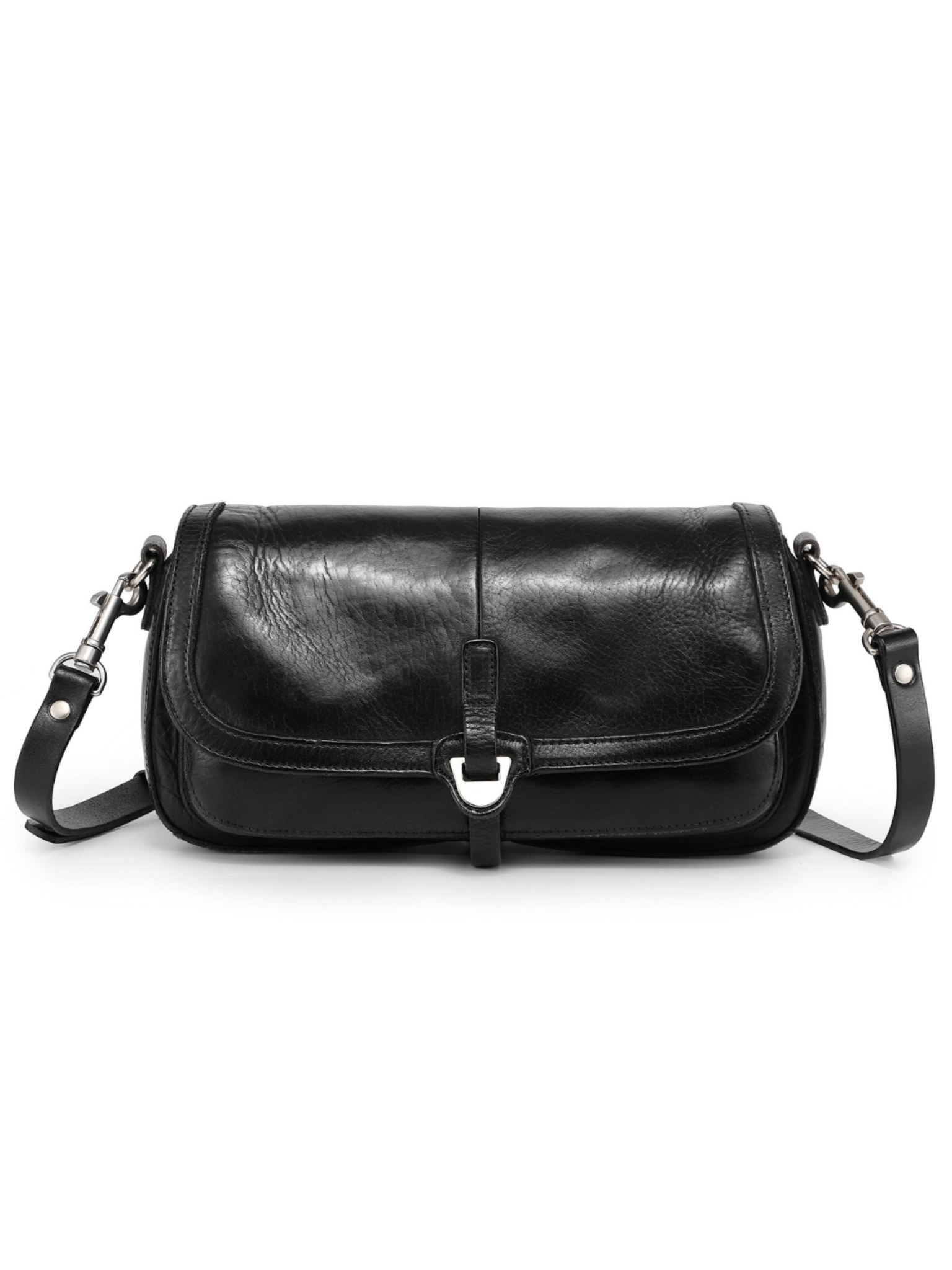 •MEMPHIS• black leather crossbody bag