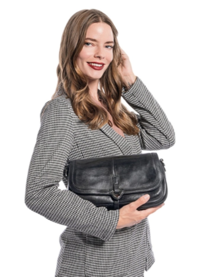 •MEMPHIS• black leather crossbody bag