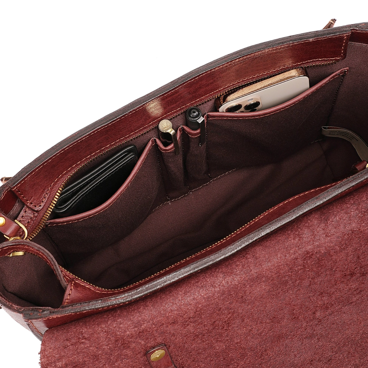 •YALE• mahogany leather briefcase