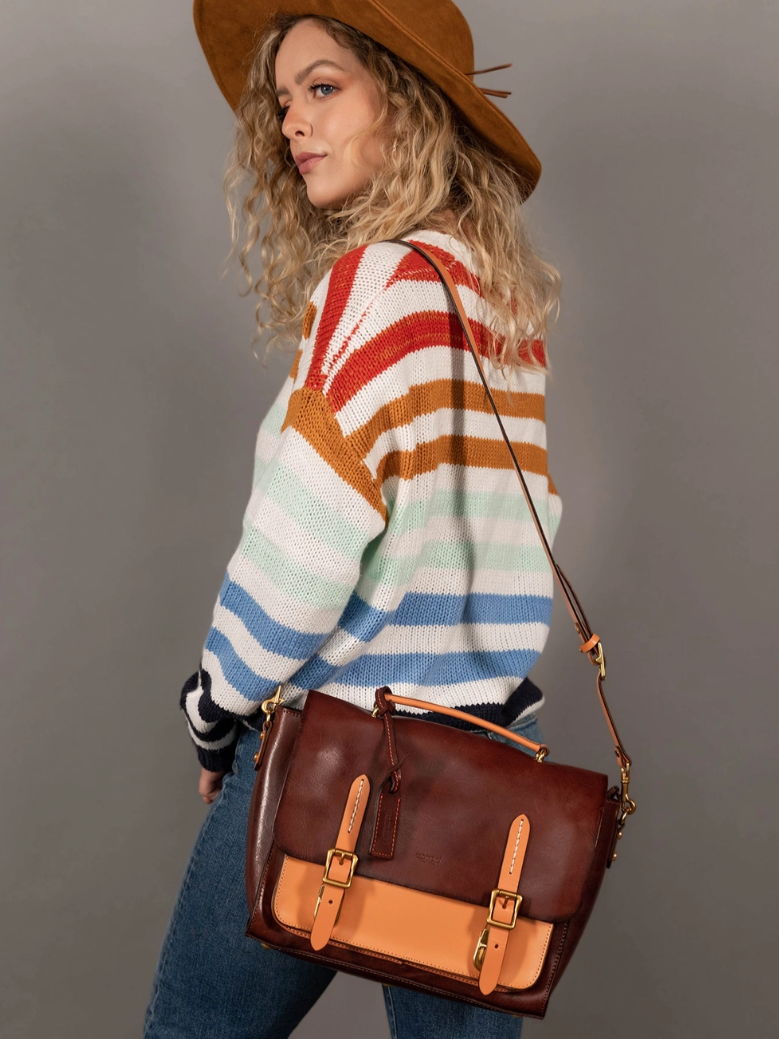 •YALE• mahogany leather briefcase