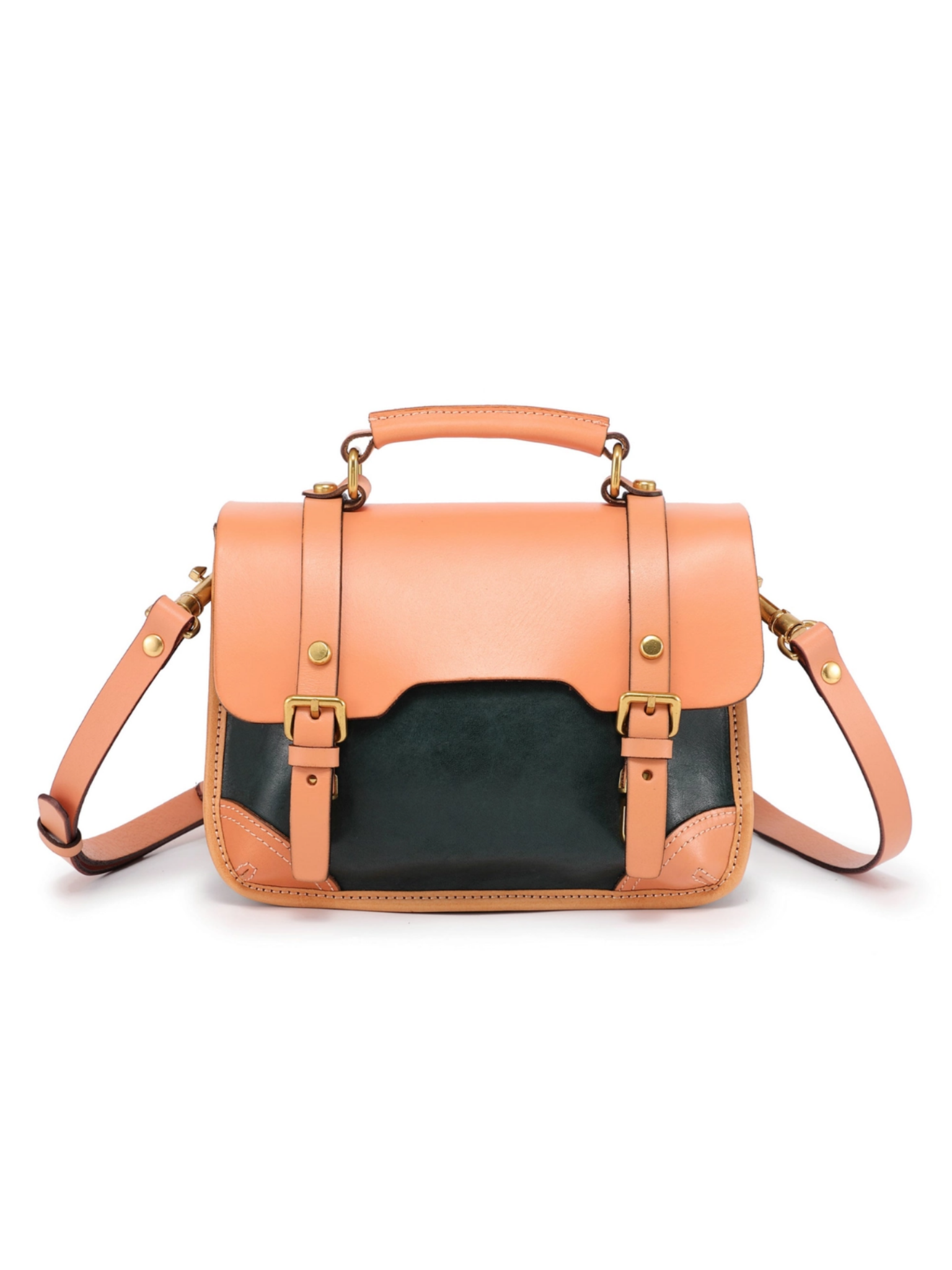 •PRINCETON• deep sea leather satchel/crossbody