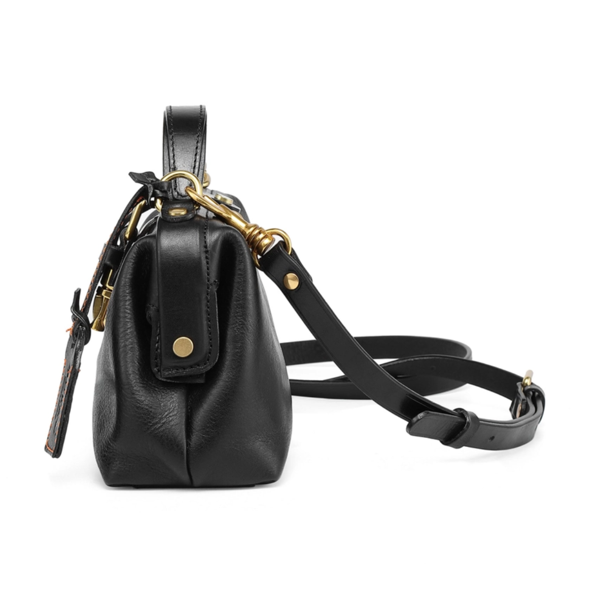 •BERKELEY• black leather mini doctor satchel/crossbody