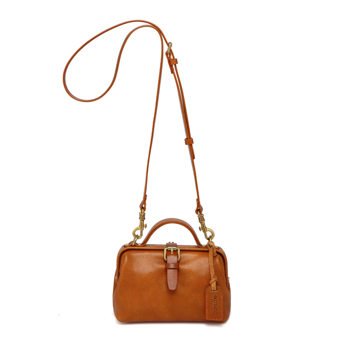 •BERKELEY• caramel leather mini doctor satchel/crossbody