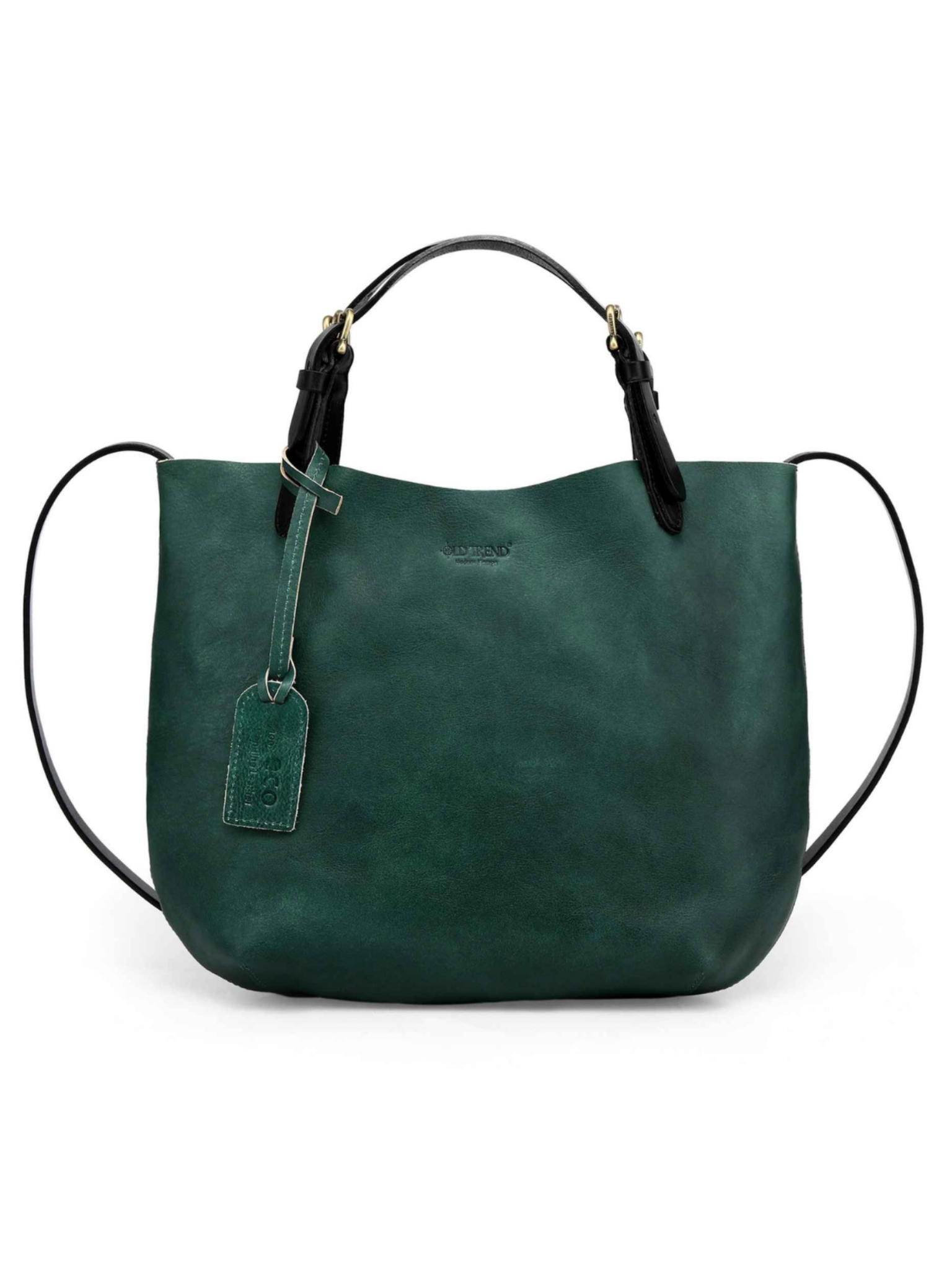 •CHARLESTON• hunter green leather crossbody/tote bag
