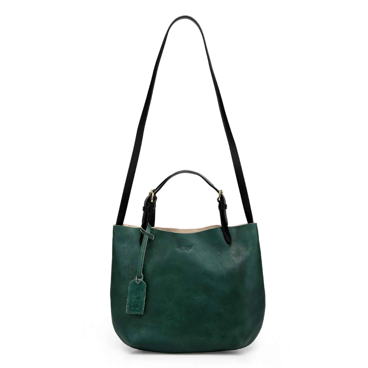 •CHARLESTON• hunter green leather crossbody/tote bag