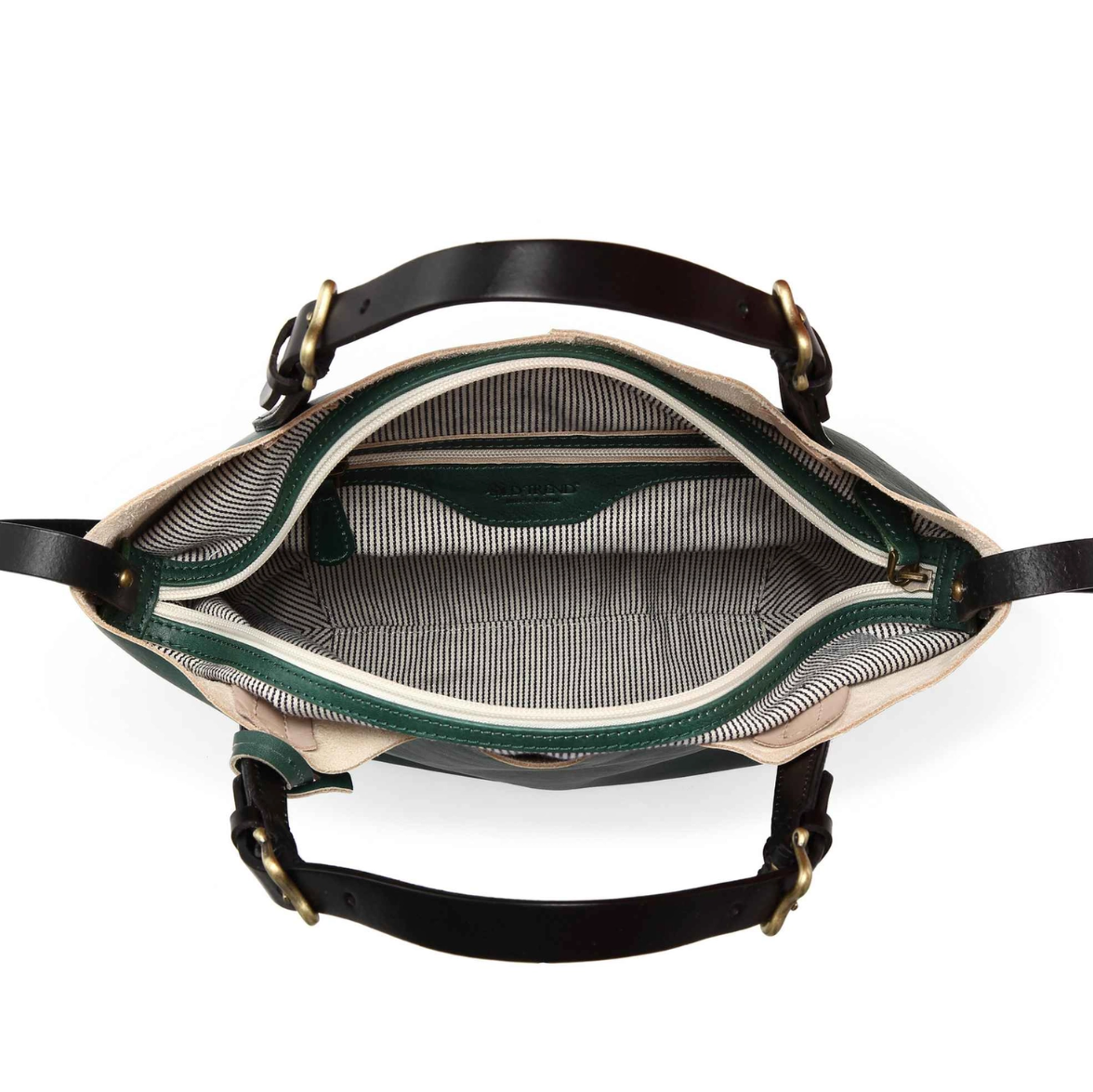 •CHARLESTON• hunter green leather crossbody/tote bag