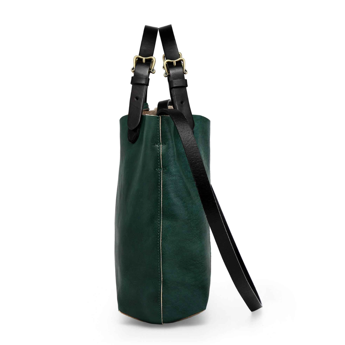 •CHARLESTON• hunter green leather crossbody/tote bag