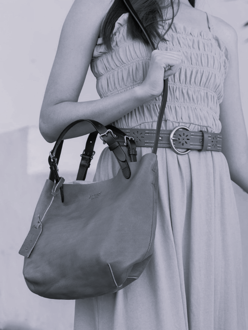 •CHARLESTON• hunter green leather crossbody/tote bag