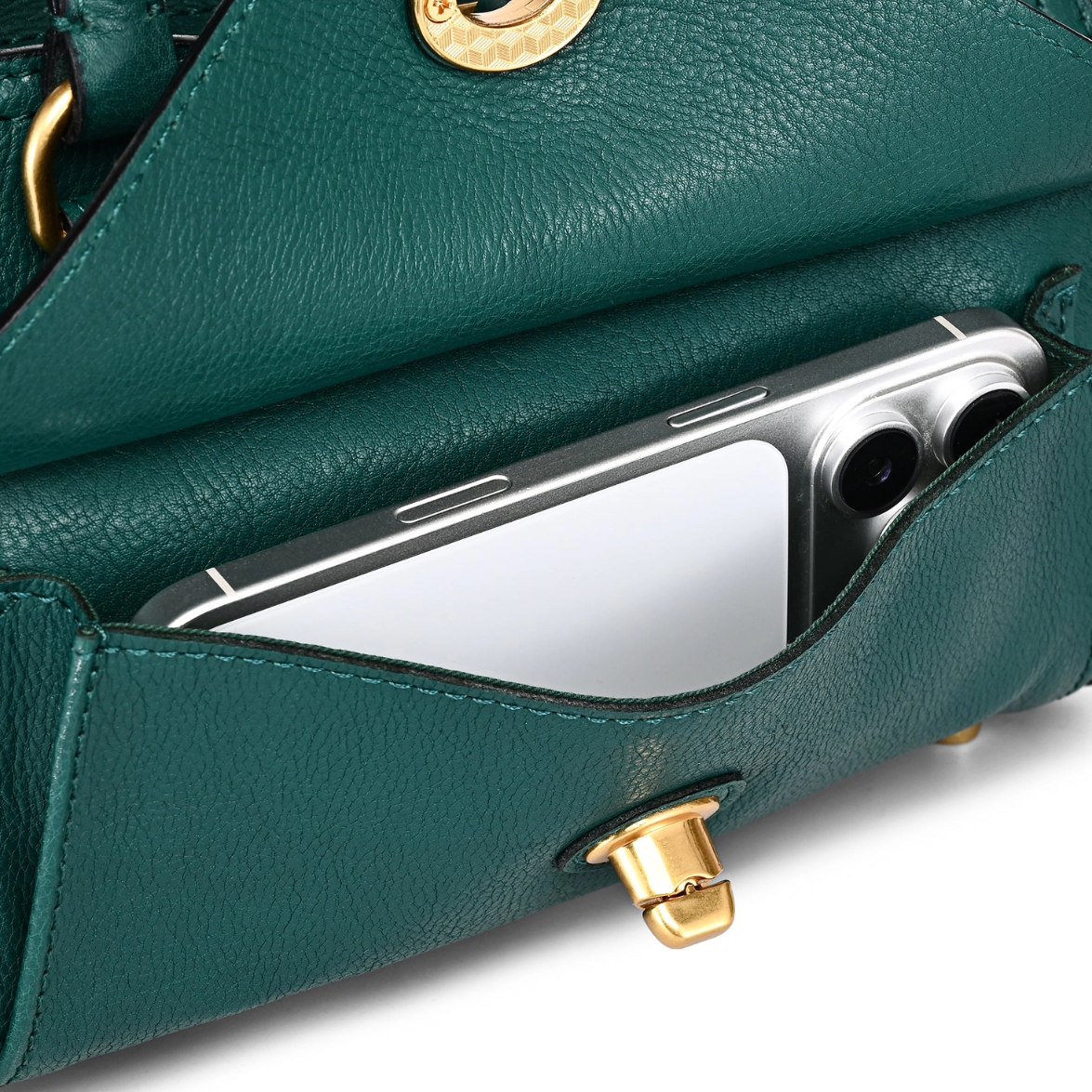 •DALLAS• emerald leather crossbody/handbag