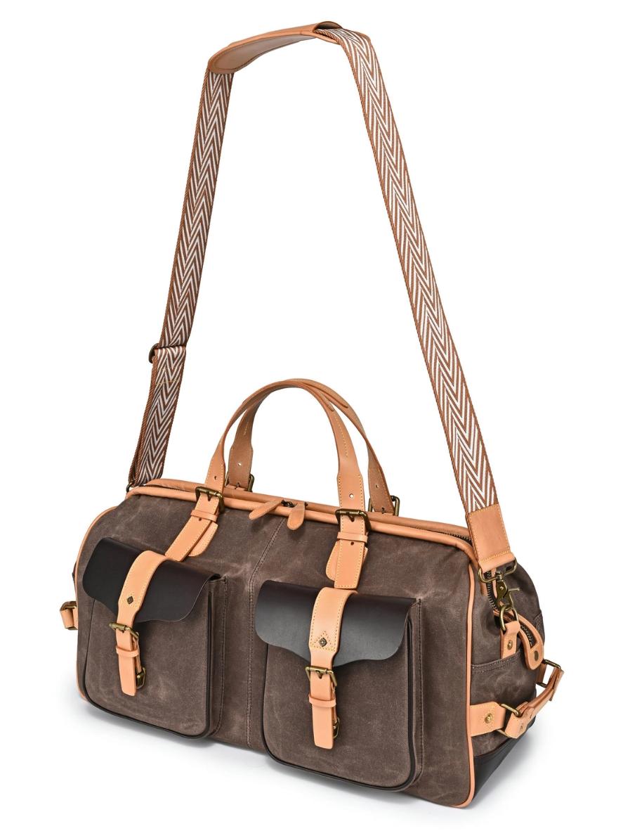 •MANCHESTER• tobacco brown canvas/leather weekender