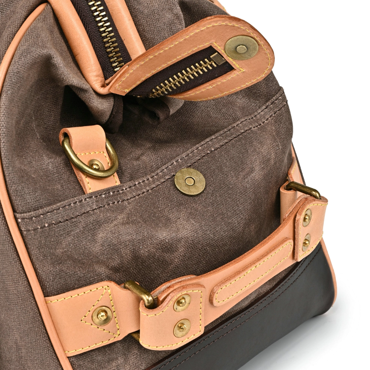 •MANCHESTER• tobacco brown canvas/leather weekender