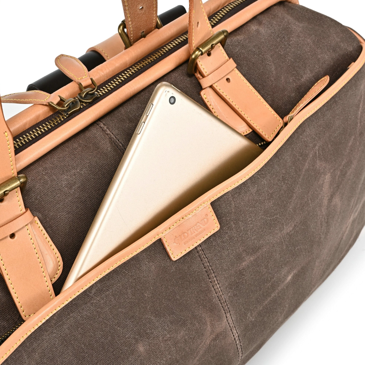 •MANCHESTER• tobacco brown canvas/leather weekender