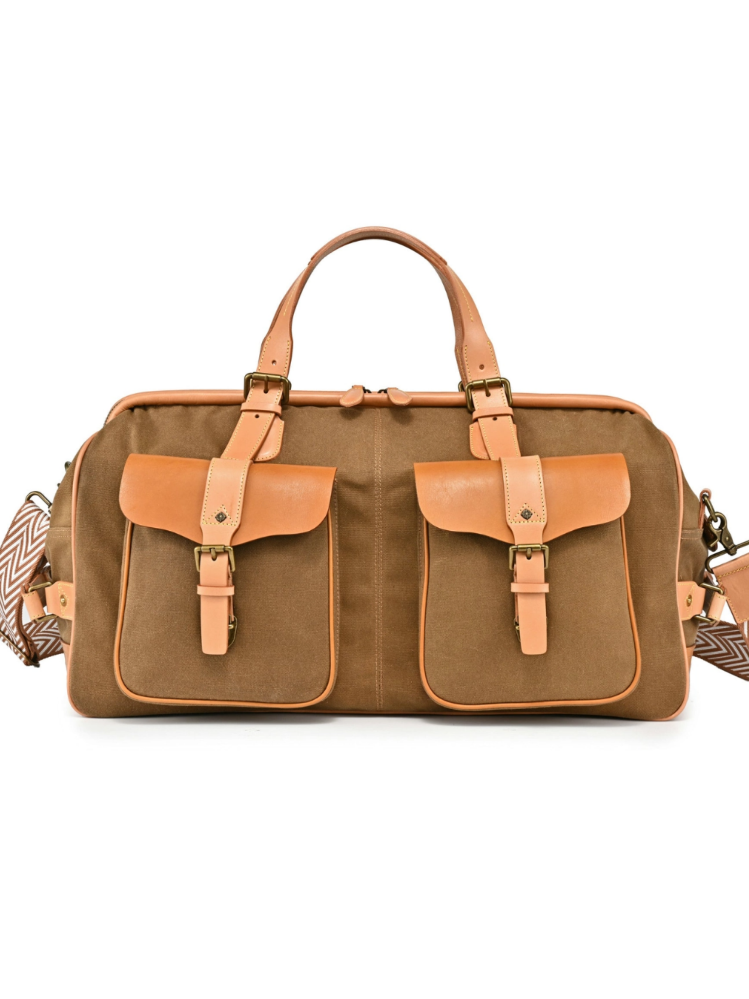 •MANCHESTER• camel brown canvas/leather weekender