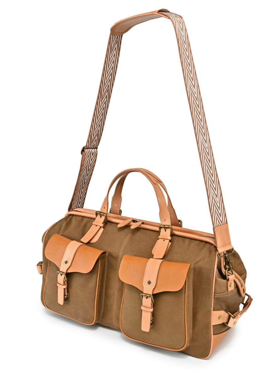•MANCHESTER• camel brown canvas/leather weekender